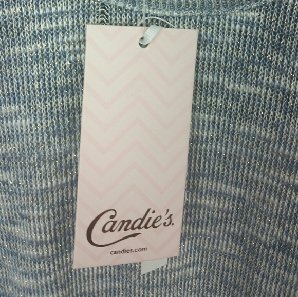 New Candies Metallic Lace Blouse Top Large - Picture 4 of 8